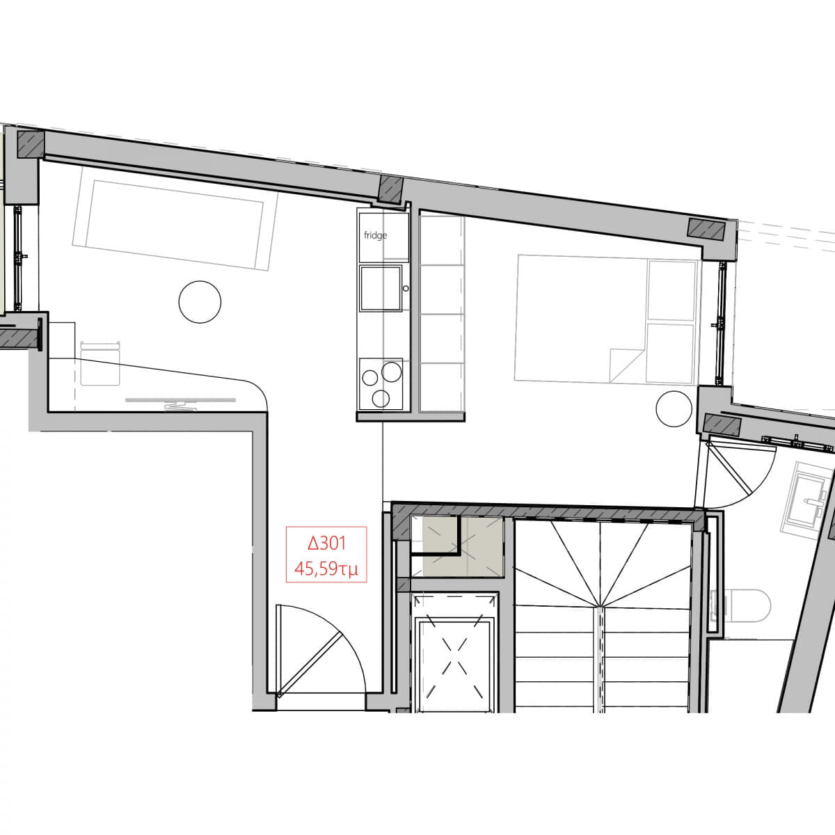 One Bedroom Apartment (Δ301)