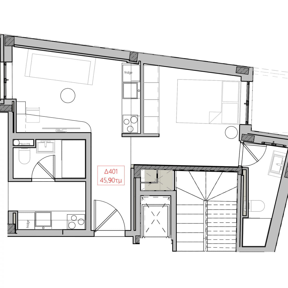 One Bedroom Apartment (Δ401)