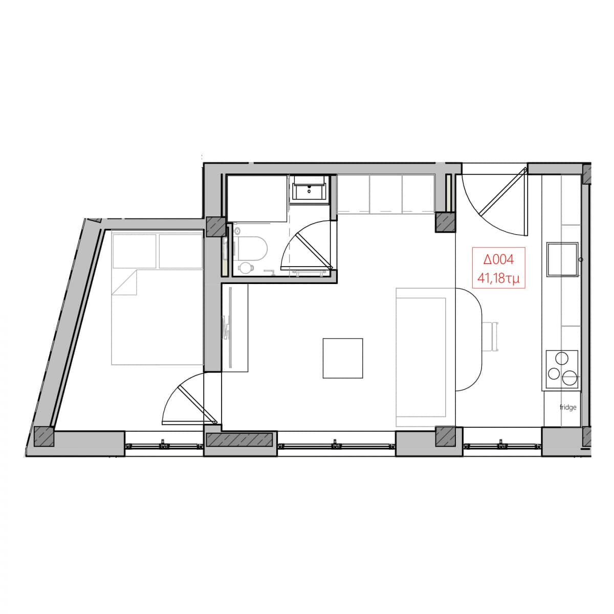 One Bedroom Apartment (Δ004)