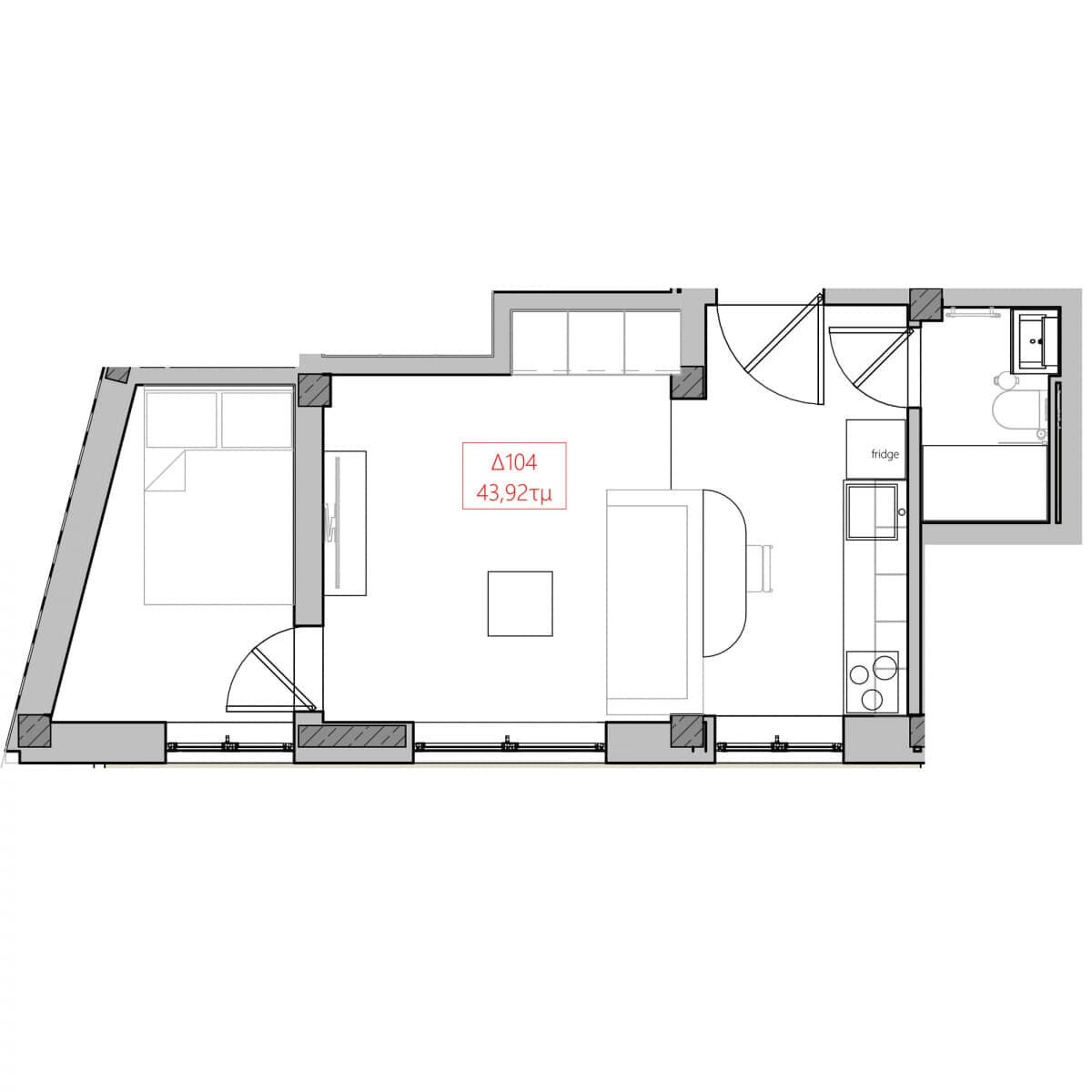 One Bedroom Apartment (Δ104)