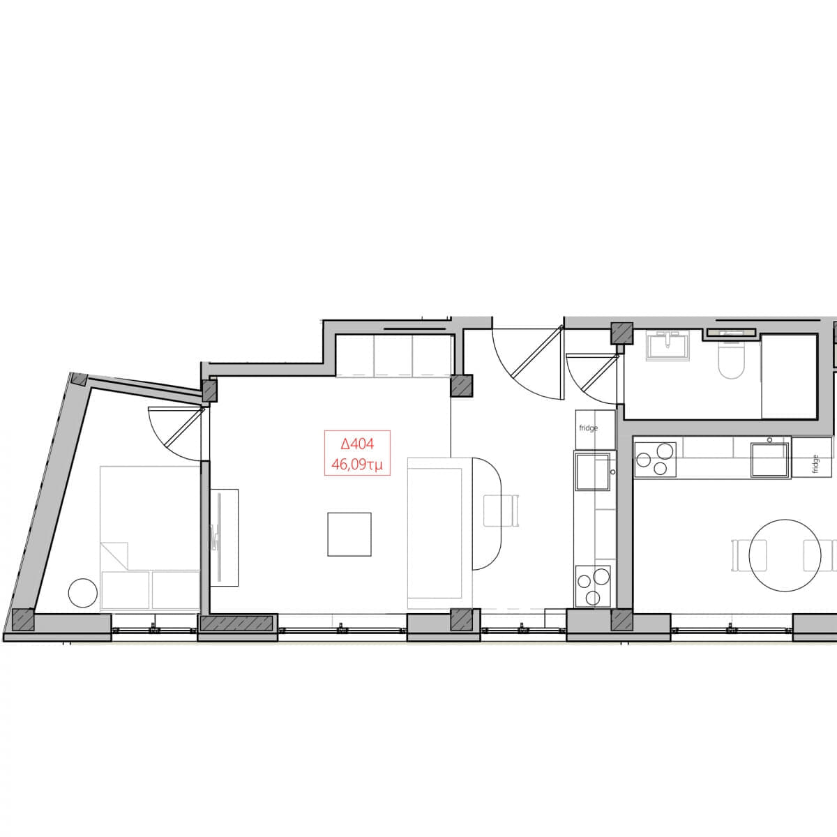 One Bedroom Apartment (Δ404)
