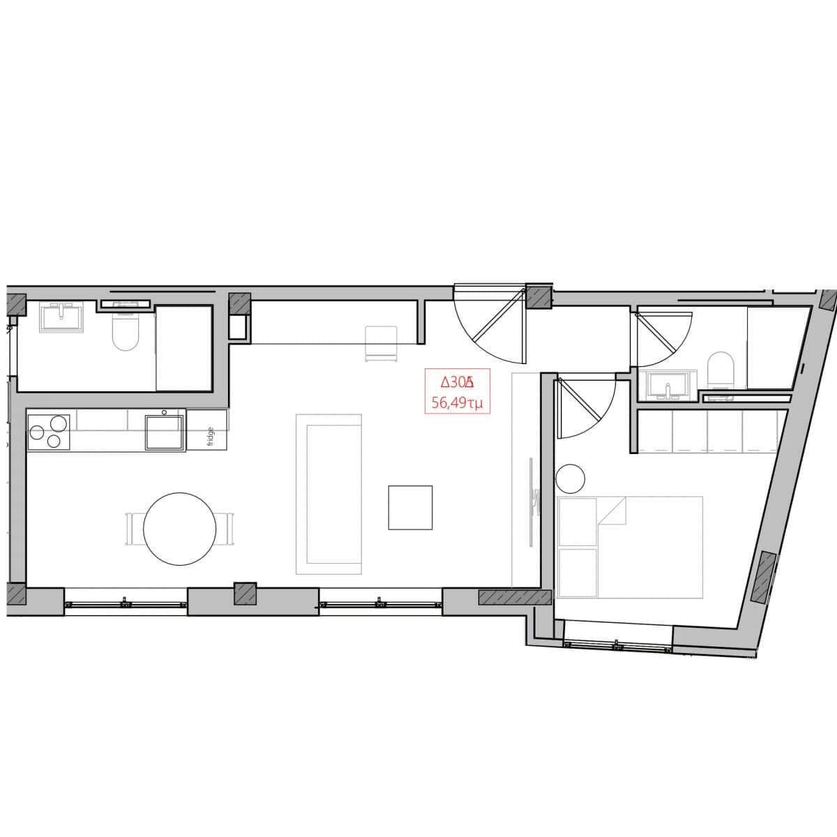 One Bedroom Apartment (Δ305)