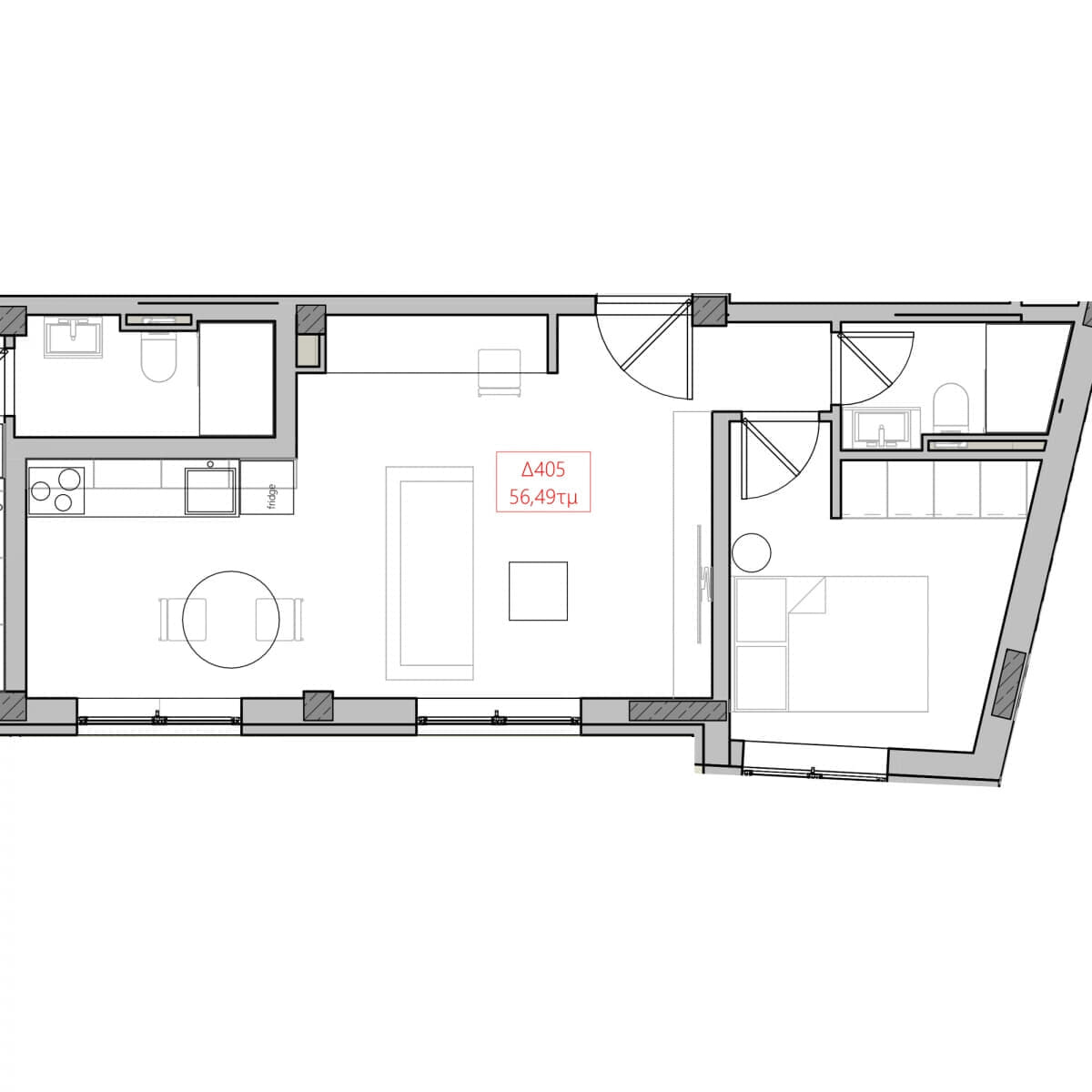 One Bedroom Apartment (Δ405)