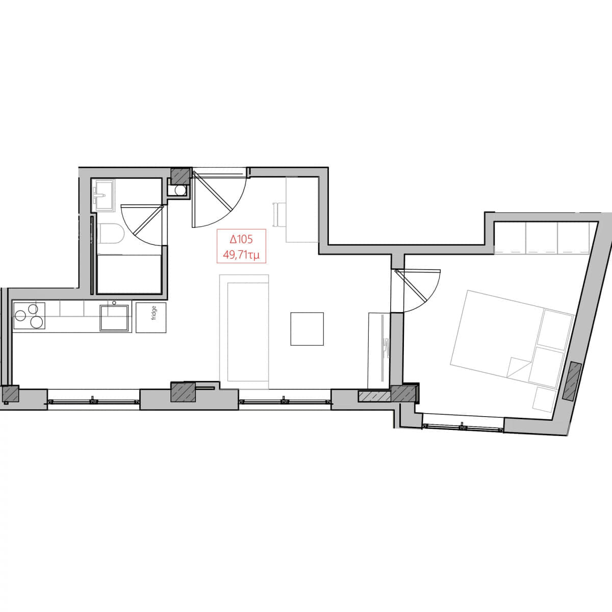 One Bedroom Apartment (Δ105)